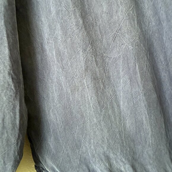 PRICE FIRM Vintage 80s Wild Rose Deep Blue Navy Silk Textured Blouse Large - Picture 8 of 10